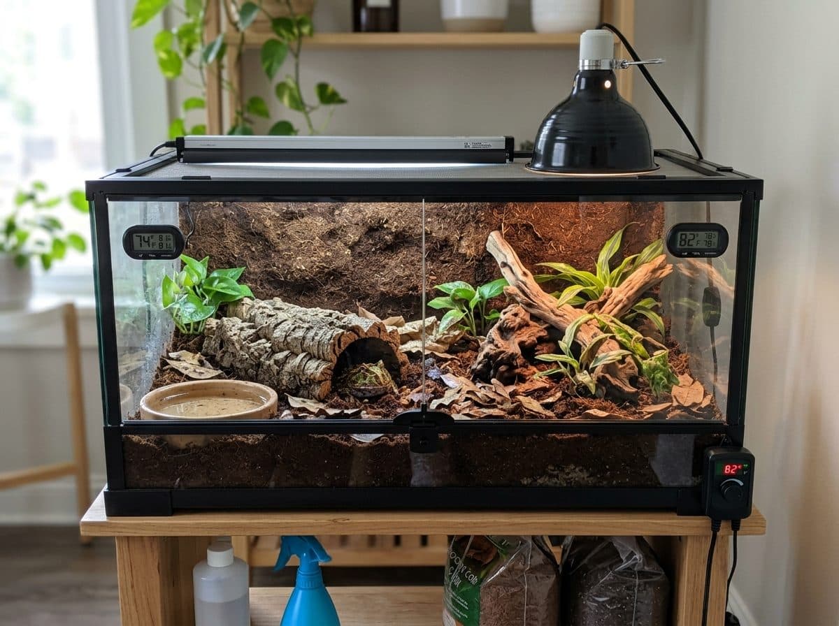 A correctly set up Pacman Frog enclosure